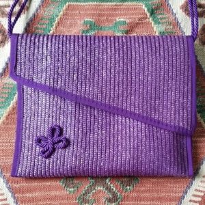 Vintage Italian Straw Clutch Shoulder Handbag